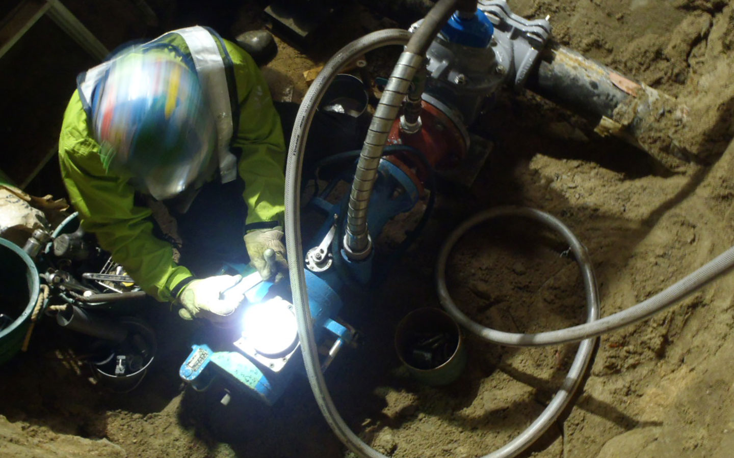 下水道工事・圧送管布設替